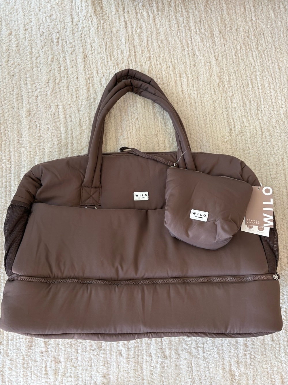 Willow Chocolate Quilted Travel Tote